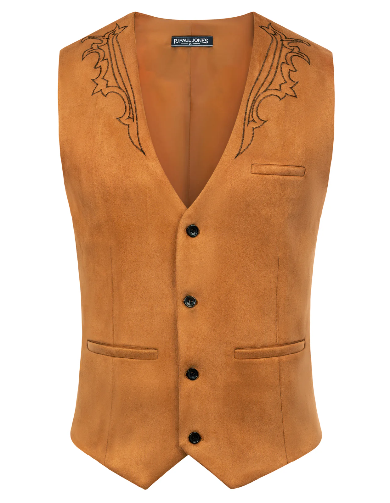 Men's Suede Leather Suit Vest Embroidery Casual Slim Fit Western Vest Waistcoat - Image 28