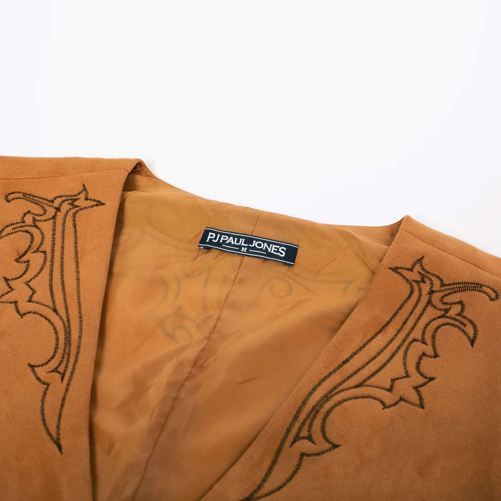 Men's Suede Leather Suit Vest Embroidery Casual Slim Fit Western Vest Waistcoat - Image 30