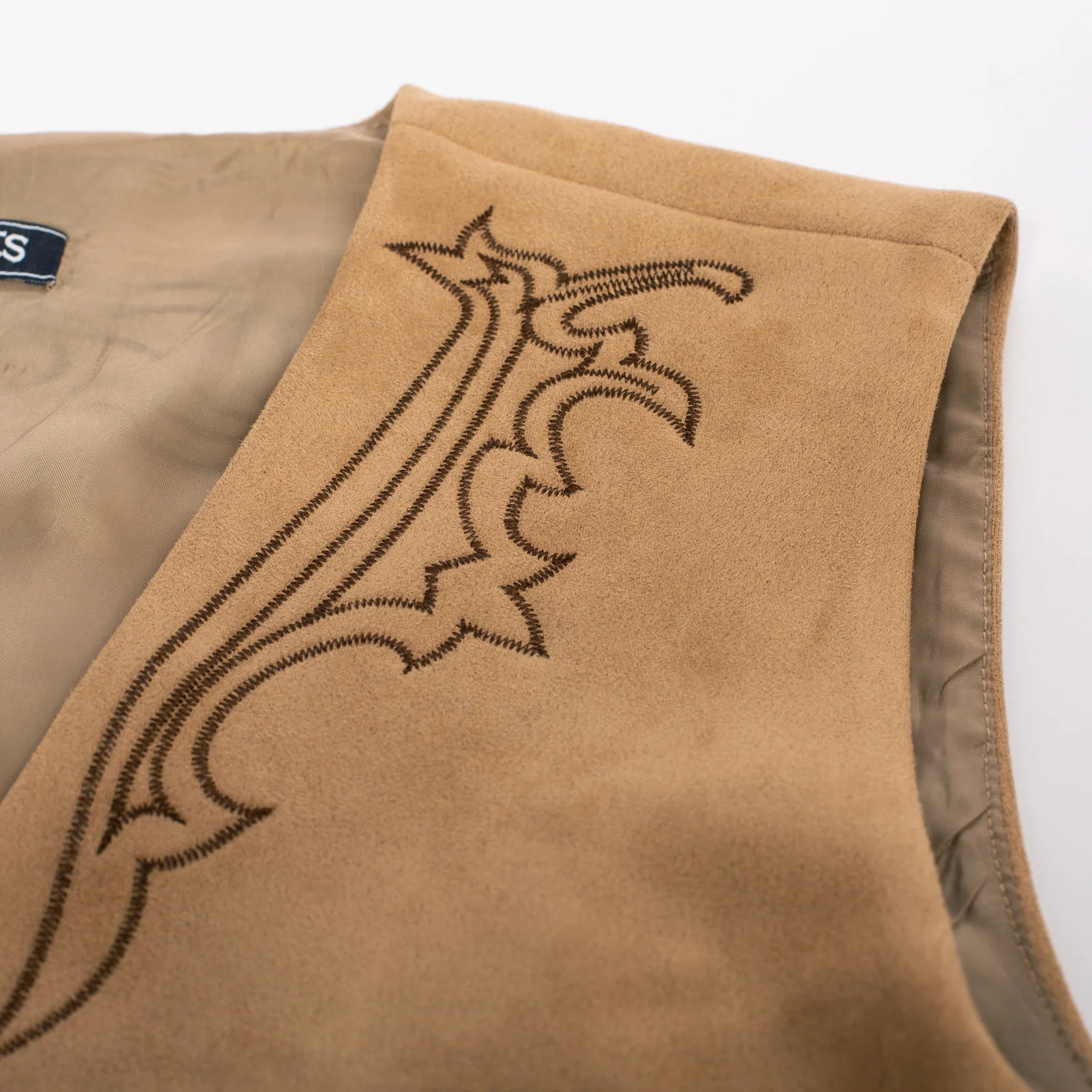Men's Suede Leather Suit Vest Embroidery Casual Slim Fit Western Vest Waistcoat - Image 36
