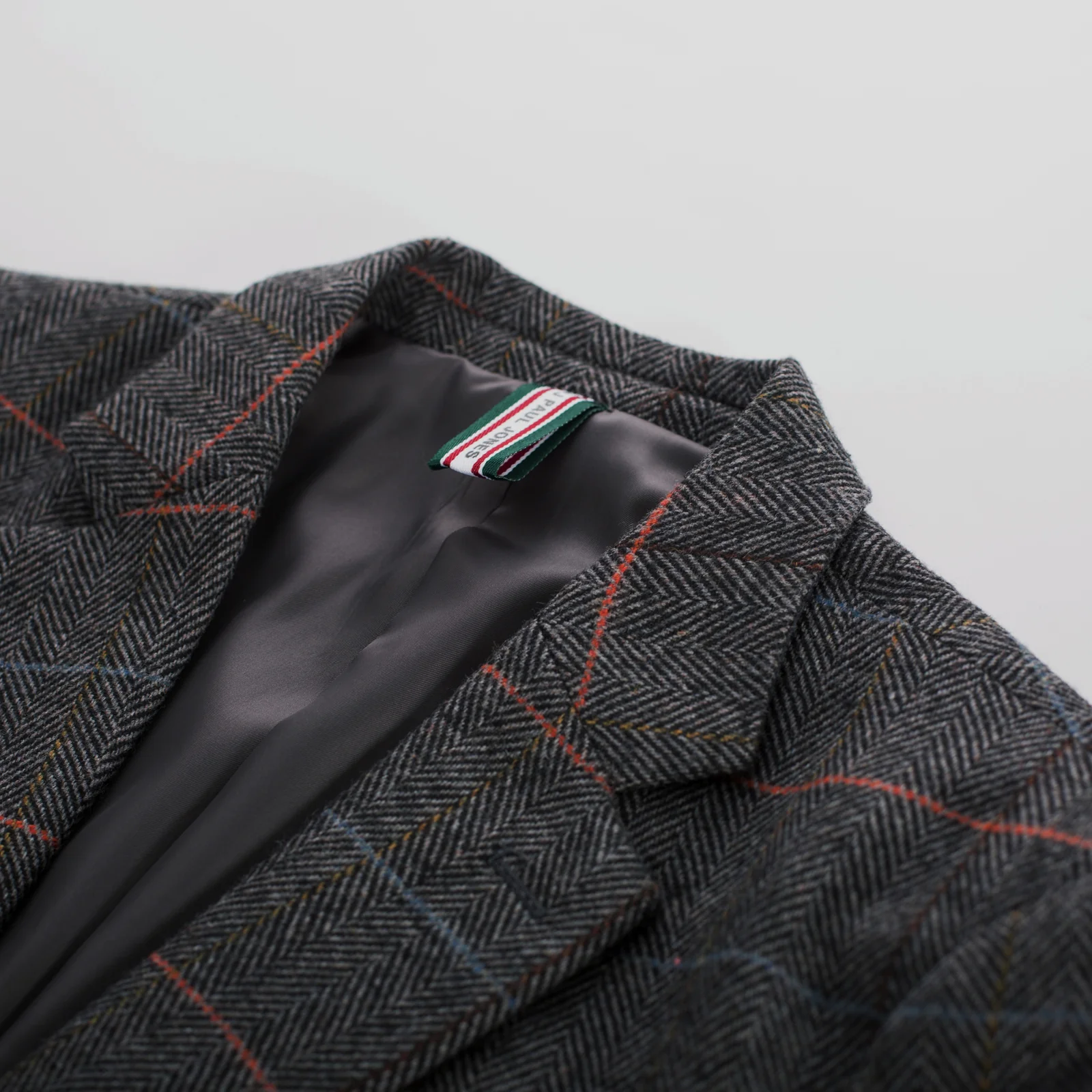 Herringbone Tweed Two Buttons Blazer British Wool Blend Sport Coat Jacket - Image 17