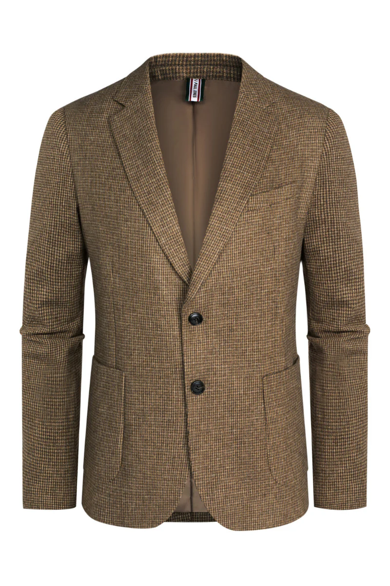 Herringbone Tweed Two Buttons Blazer British Wool Blend Sport Coat Jacket - Image 28
