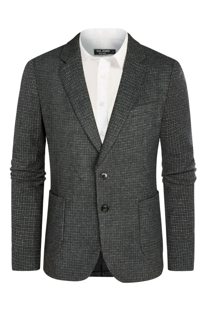 Herringbone Tweed Two Buttons Blazer British Wool Blend Sport Coat Jacket - Image 33