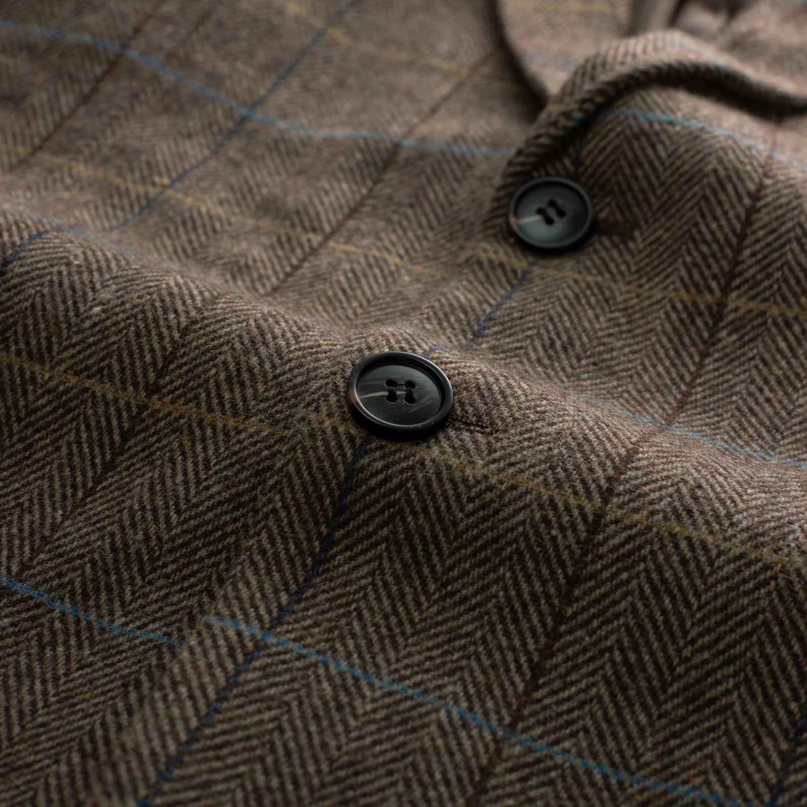 Herringbone Tweed Two Buttons Blazer British Wool Blend Sport Coat Jacket - Image 4