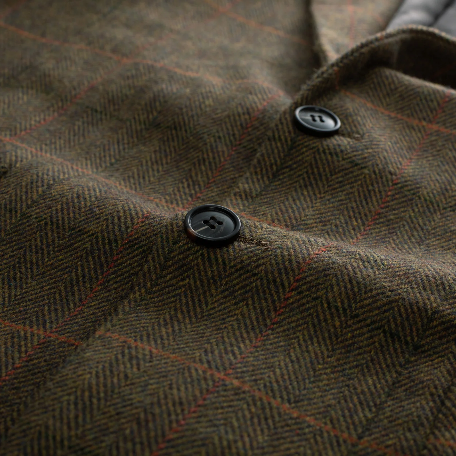 Herringbone Tweed Two Buttons Blazer British Wool Blend Sport Coat Jacket - Image 7