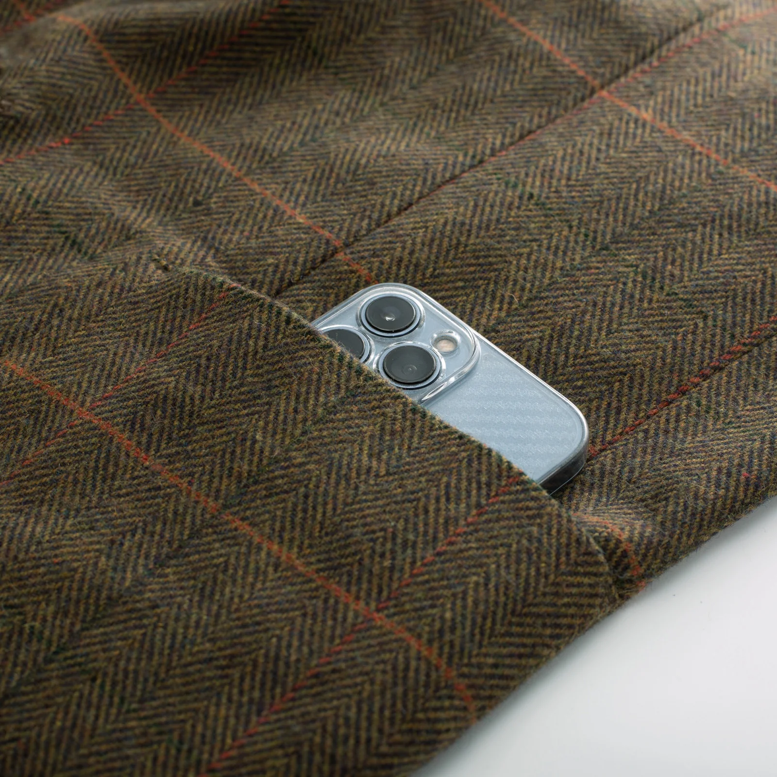 Herringbone Tweed Two Buttons Blazer British Wool Blend Sport Coat Jacket - Image 9