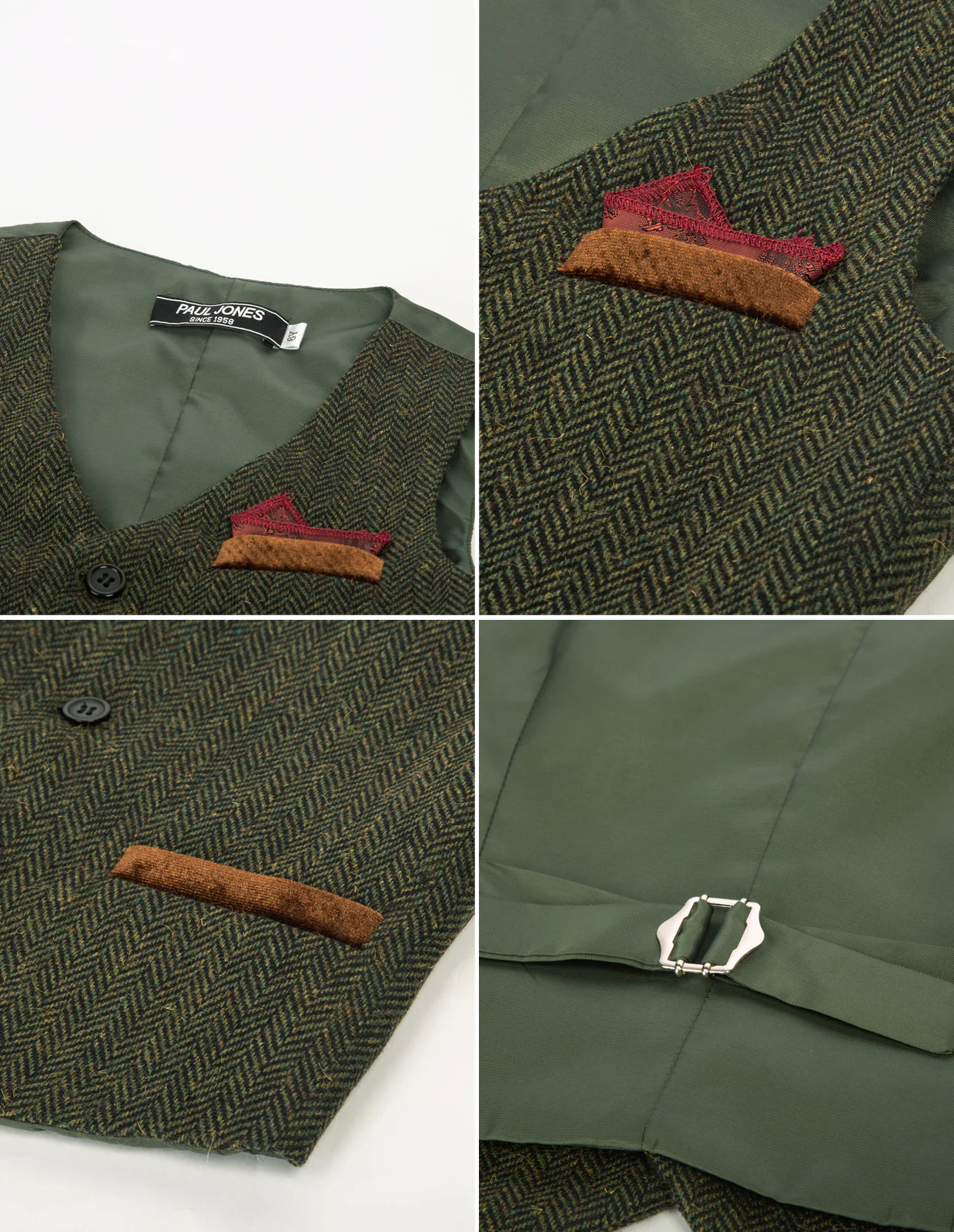 Boys Herringbone Tweed Suit Vest British Dress Waistcoat Wool Blend - Image 17