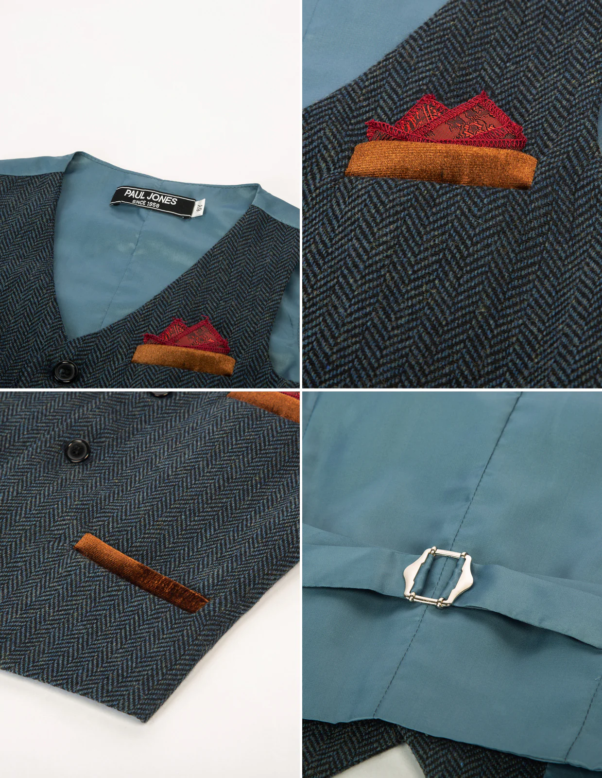 Boys Herringbone Tweed Suit Vest British Dress Waistcoat Wool Blend - Image 22