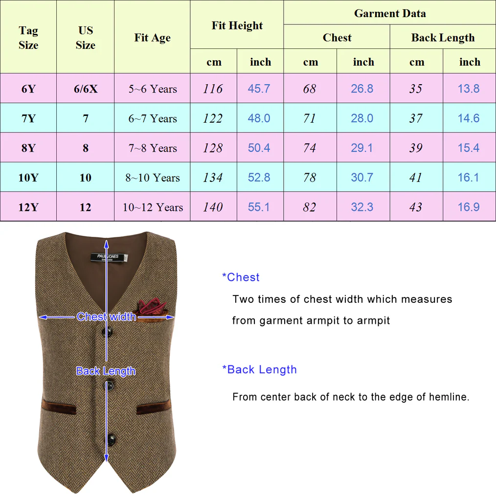 Boys Herringbone Tweed Suit Vest British Dress Waistcoat Wool Blend - Image 23