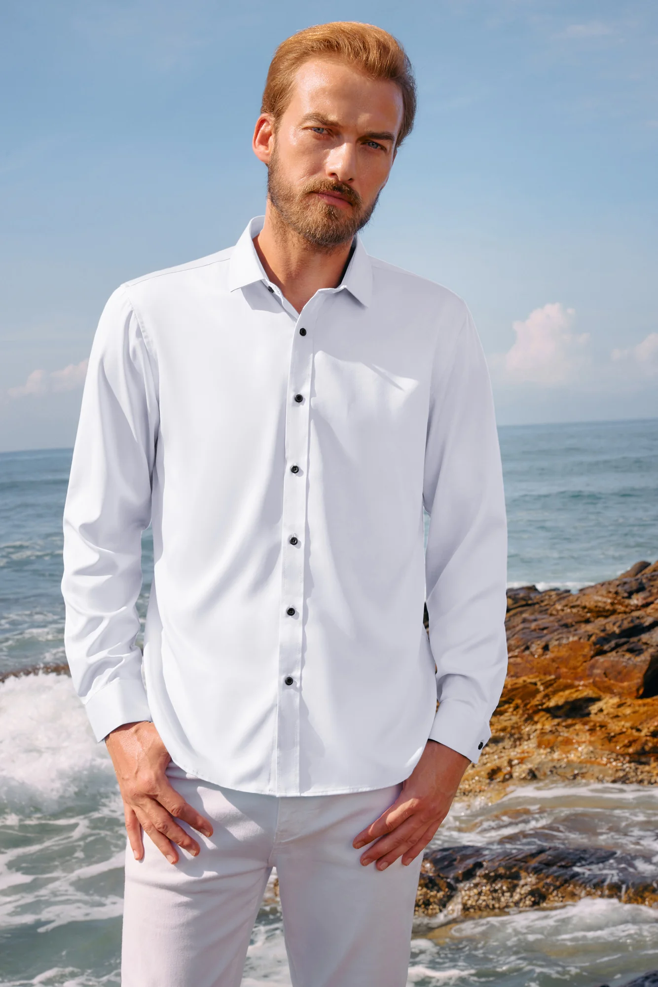 Men's Dress Shirts Long Sleeve Regular Fit Wrinkle Free Casual Button Down Cardigans Shirts - Image 12