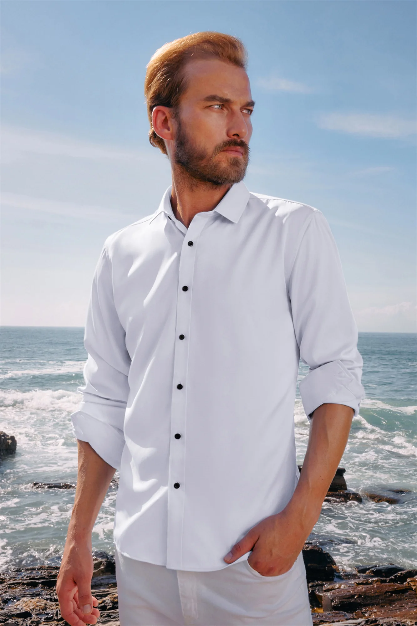 Men's Dress Shirts Long Sleeve Regular Fit Wrinkle Free Casual Button Down Cardigans Shirts - Image 14