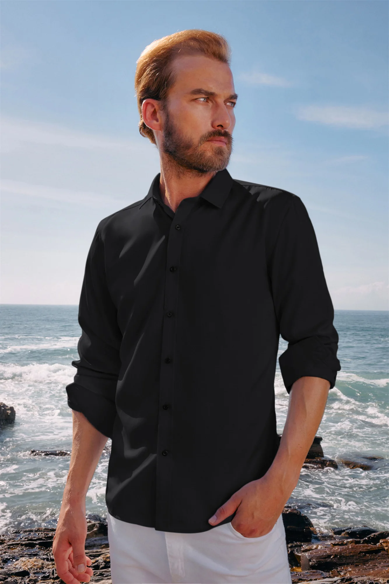 Men's Dress Shirts Long Sleeve Regular Fit Wrinkle Free Casual Button Down Cardigans Shirts - Image 18