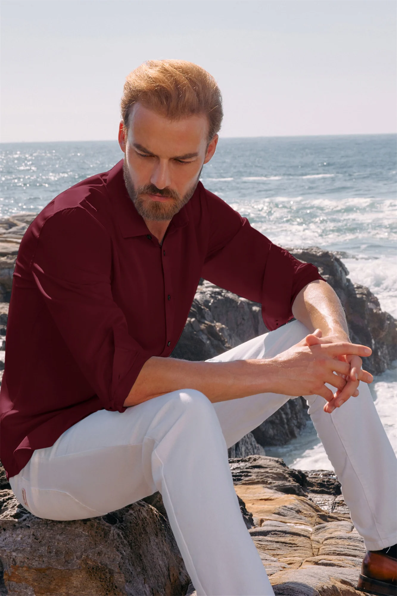 Men's Dress Shirts Long Sleeve Regular Fit Wrinkle Free Casual Button Down Cardigans Shirts - Image 29
