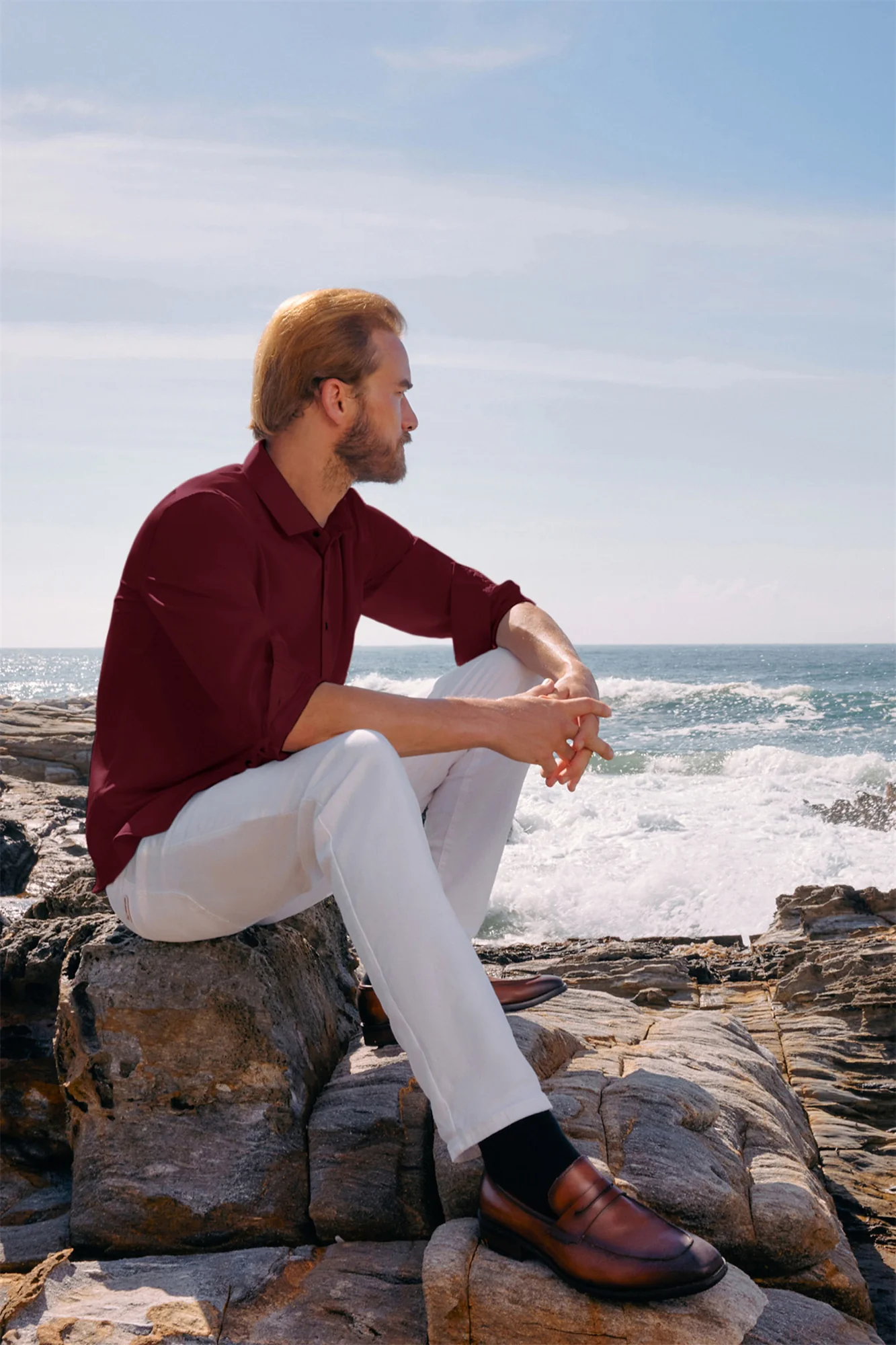 Men's Dress Shirts Long Sleeve Regular Fit Wrinkle Free Casual Button Down Cardigans Shirts - Image 31