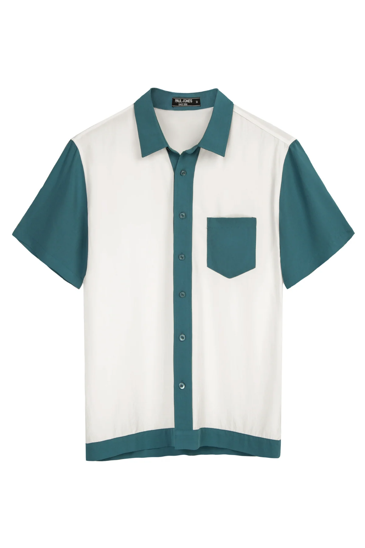 Men Contrast 70s Vintage Bowling Shirt Short Sleeve Button Down Summer Cardigans Hawaiian Shirts - Image 3