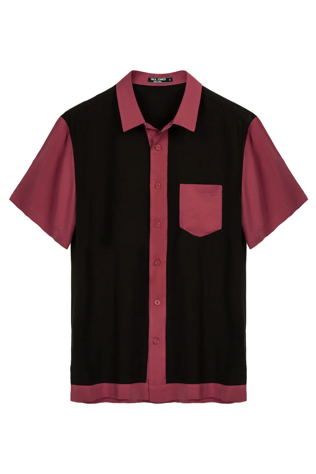 Men Contrast 70s Vintage Bowling Shirt Short Sleeve Button Down Summer Cardigans Hawaiian Shirts - Image 8