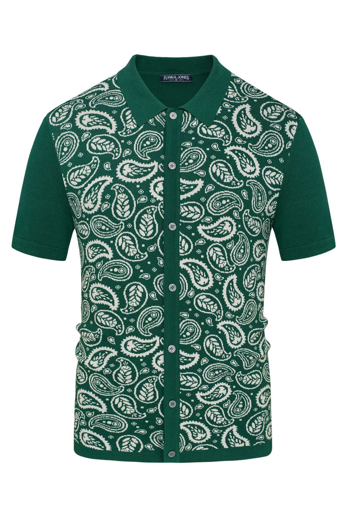 Men Contrast Color Cardigan Short Sleeve Lapel Collar Button-up Knitwear - Image 11