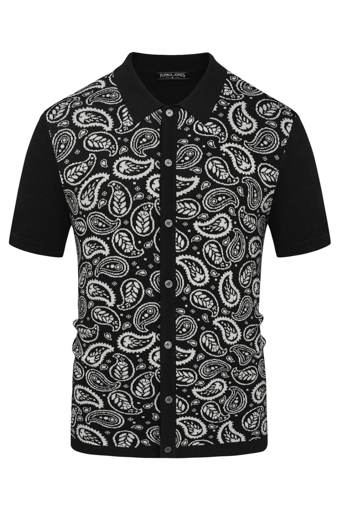 Men Contrast Color Cardigan Short Sleeve Lapel Collar Button-up Knitwear - Image 7