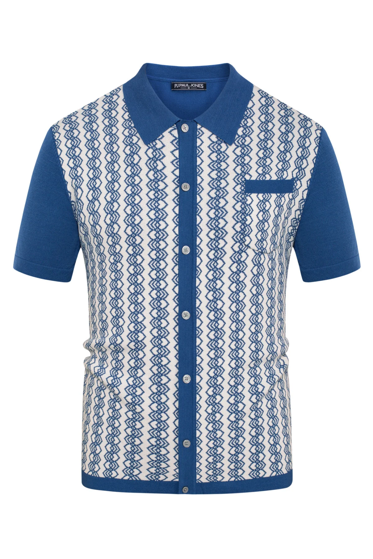 Men Contrast Color Cardigan Short Sleeve Lapel Collar Button-up Knitwear - Image 16