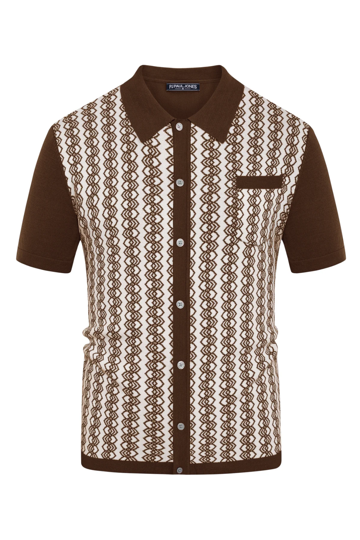 Men Contrast Color Cardigan Short Sleeve Lapel Collar Button-up Knitwear - Image 20
