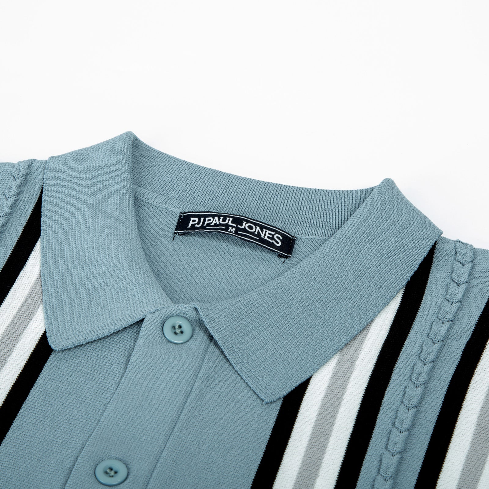 Mens Polo Shirts Vintage Striped Button Down Knitted Golf Cardigans Shirts - Image 29