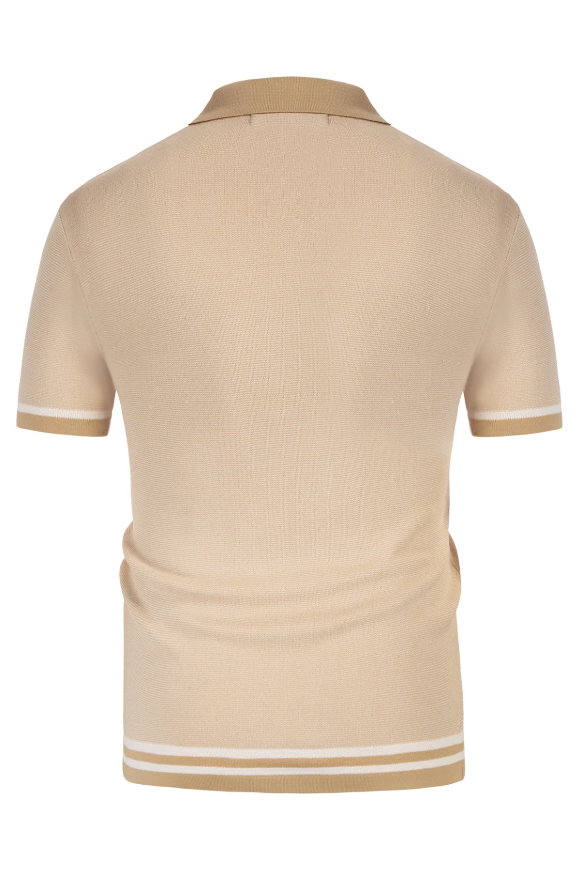 Men's Vintage Stripe Knit Polo Shirts Short Sleeve Stylish Button Down Cardigan Sweater - Image 14