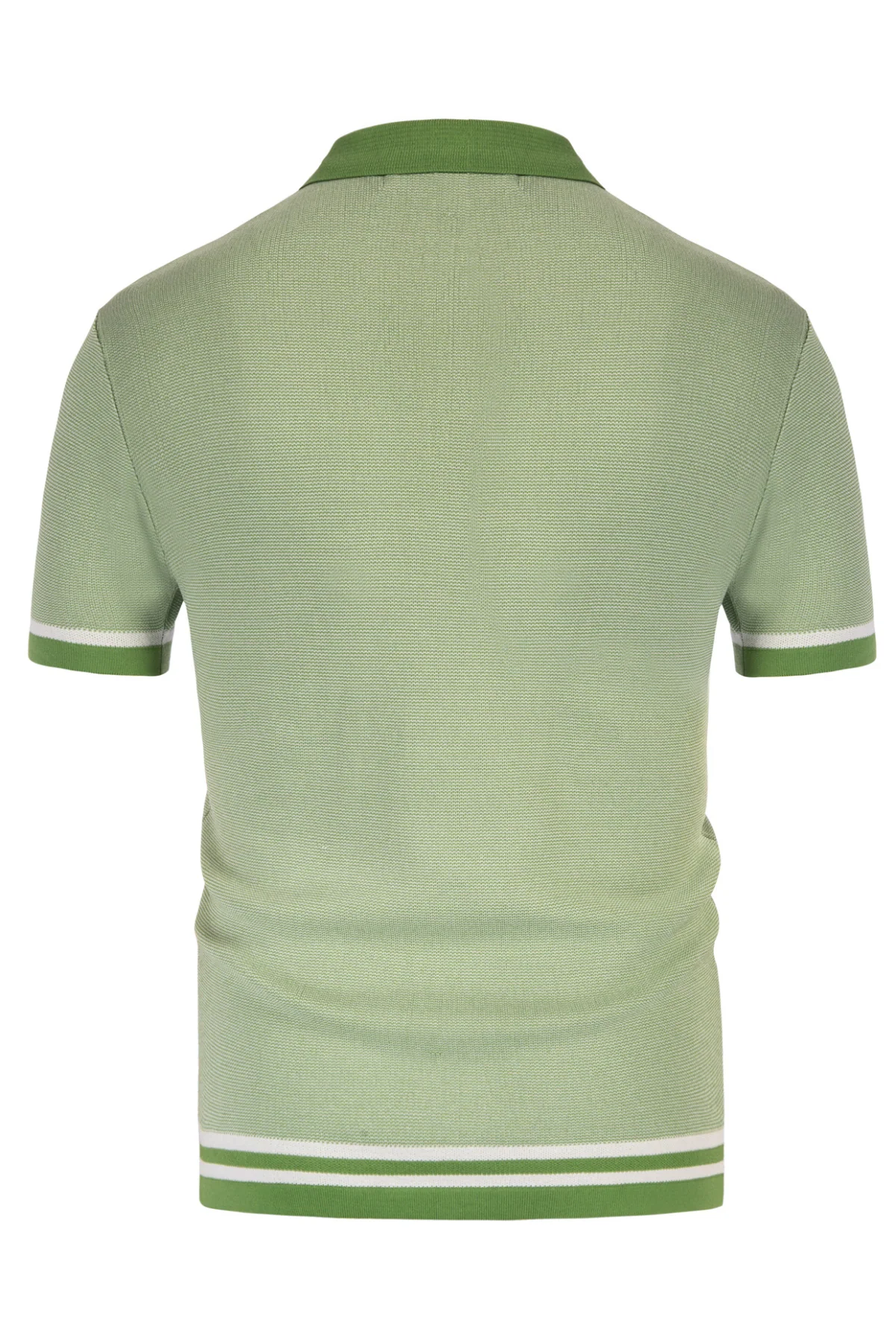 Men's Vintage Stripe Knit Polo Shirts Short Sleeve Stylish Button Down Cardigan Sweater - Image 18