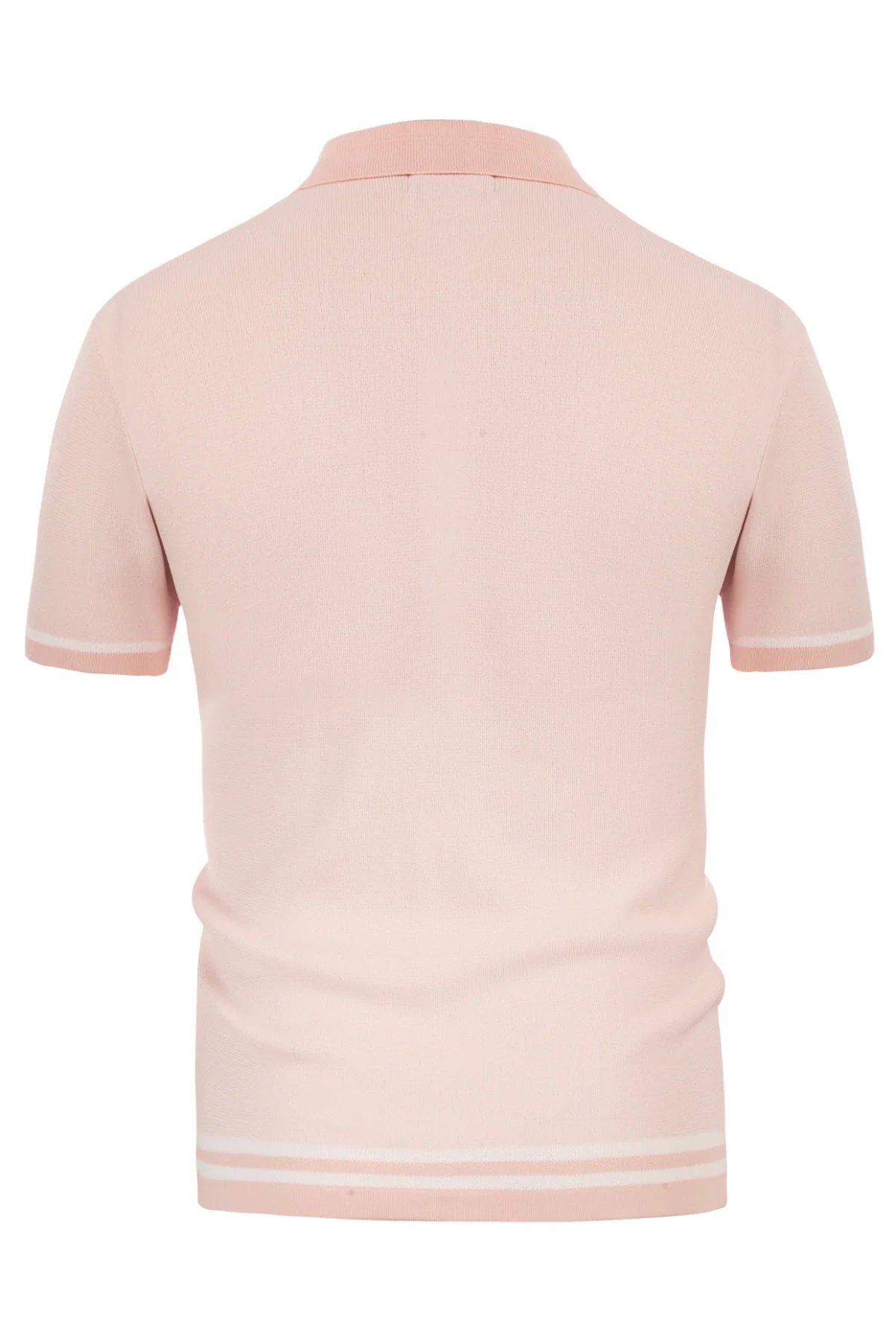 Men's Vintage Stripe Knit Polo Shirts Short Sleeve Stylish Button Down Cardigan Sweater - Image 23
