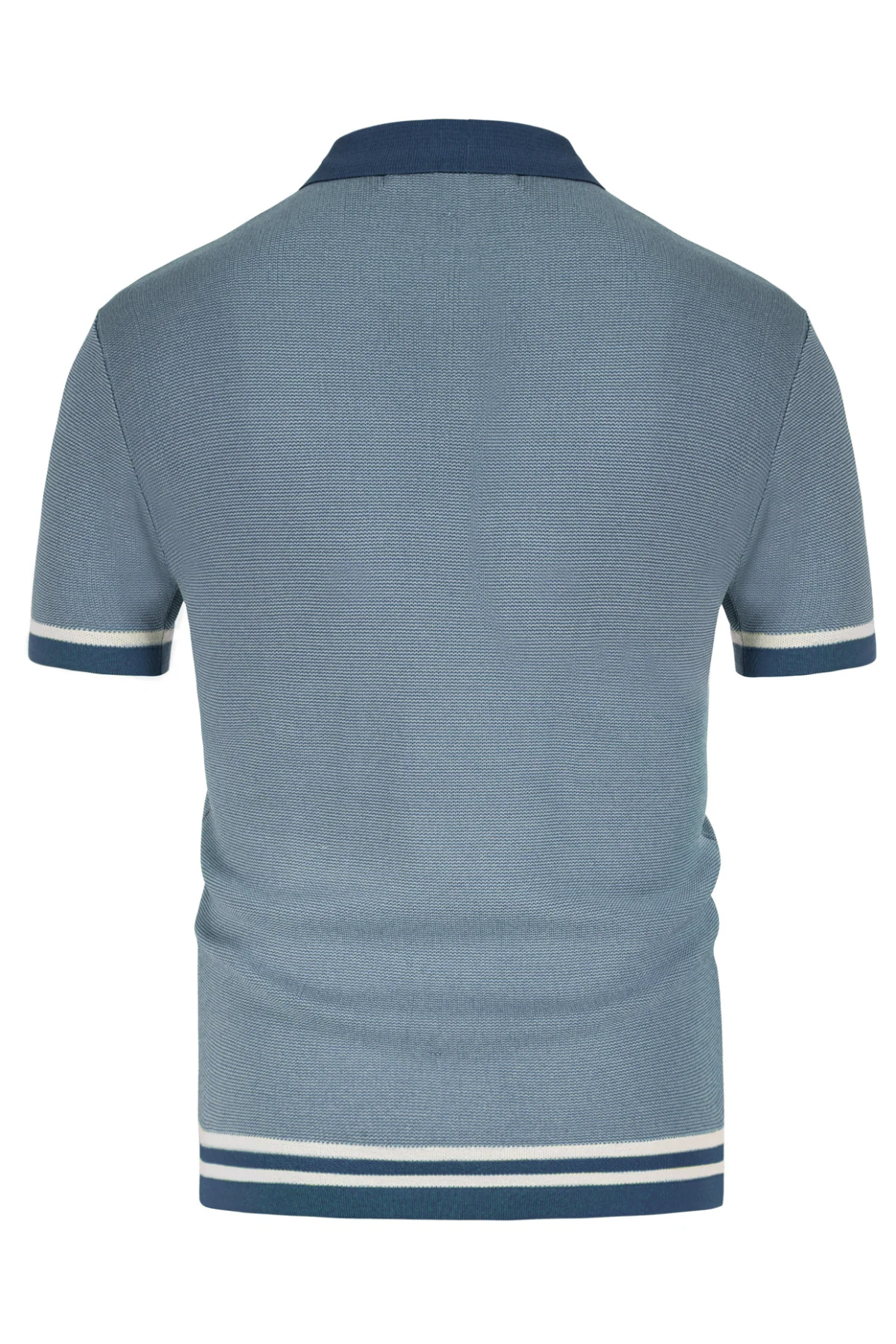 Men's Vintage Stripe Knit Polo Shirts Short Sleeve Stylish Button Down Cardigan Sweater - Image 28