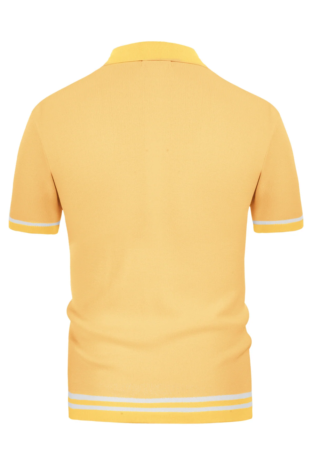 Men's Vintage Stripe Knit Polo Shirts Short Sleeve Stylish Button Down Cardigan Sweater - Image 33