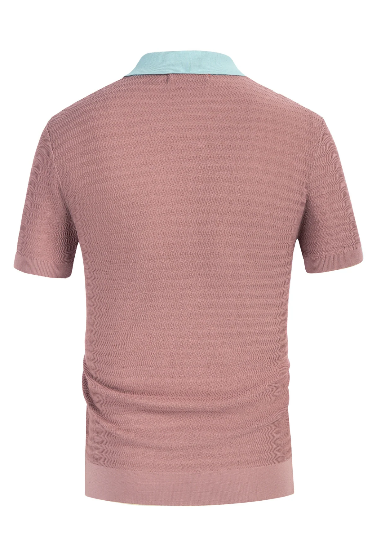 Men Contrast Color Cardigan Sweater Short Sleeve Lapel Button-up Knitwear - Image 26