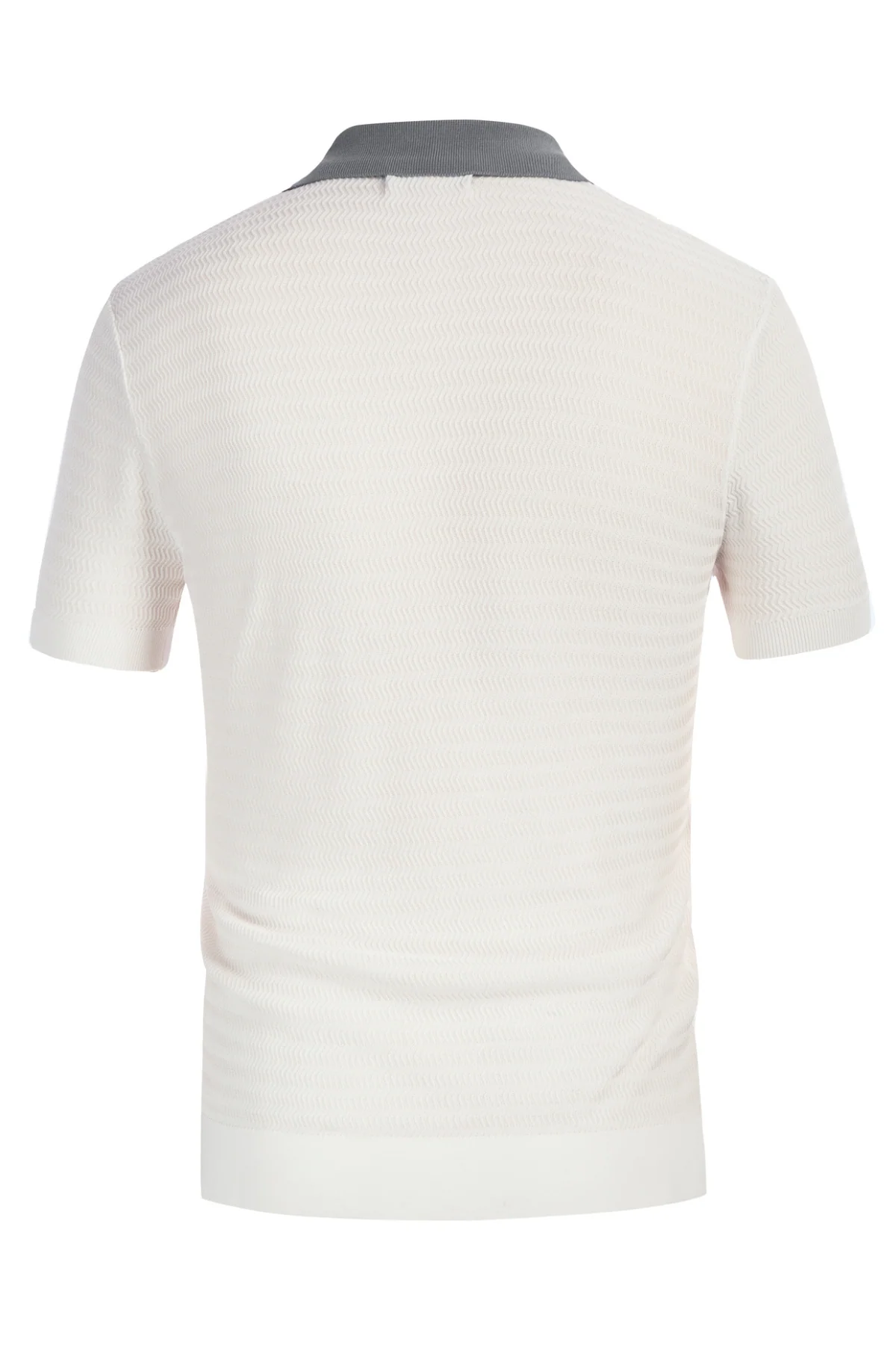 Men Contrast Color Cardigan Sweater Short Sleeve Lapel Button-up Knitwear - Image 34
