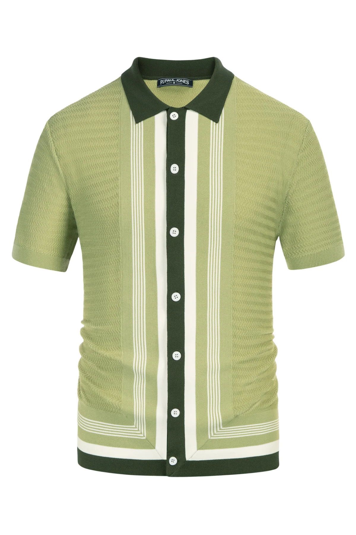 Men Contrast Color Cardigan Sweater Short Sleeve Lapel Button-up Knitwear - Image 49