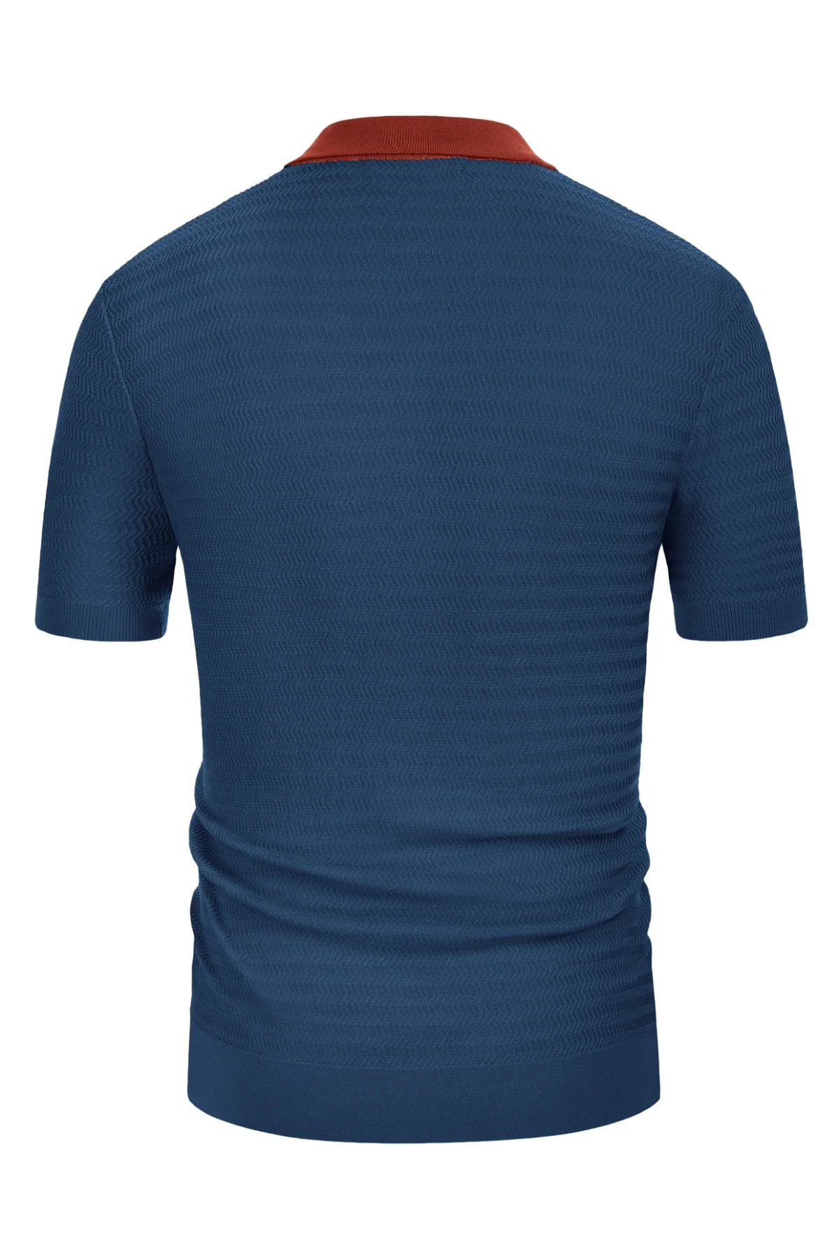 Men Contrast Color Cardigan Sweater Short Sleeve Lapel Button-up Knitwear - Image 54