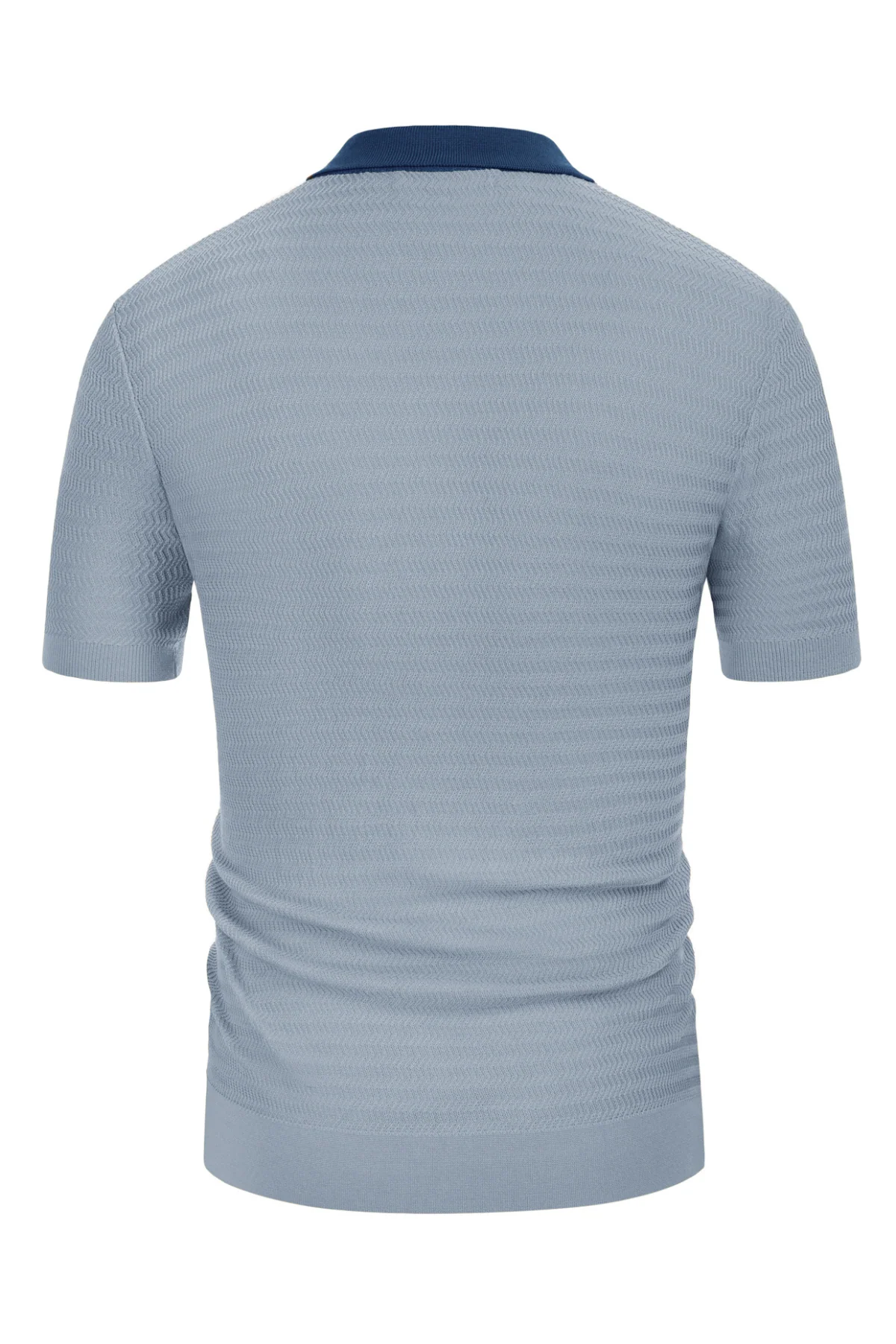 Men Contrast Color Cardigan Sweater Short Sleeve Lapel Button-up Knitwear - Image 58