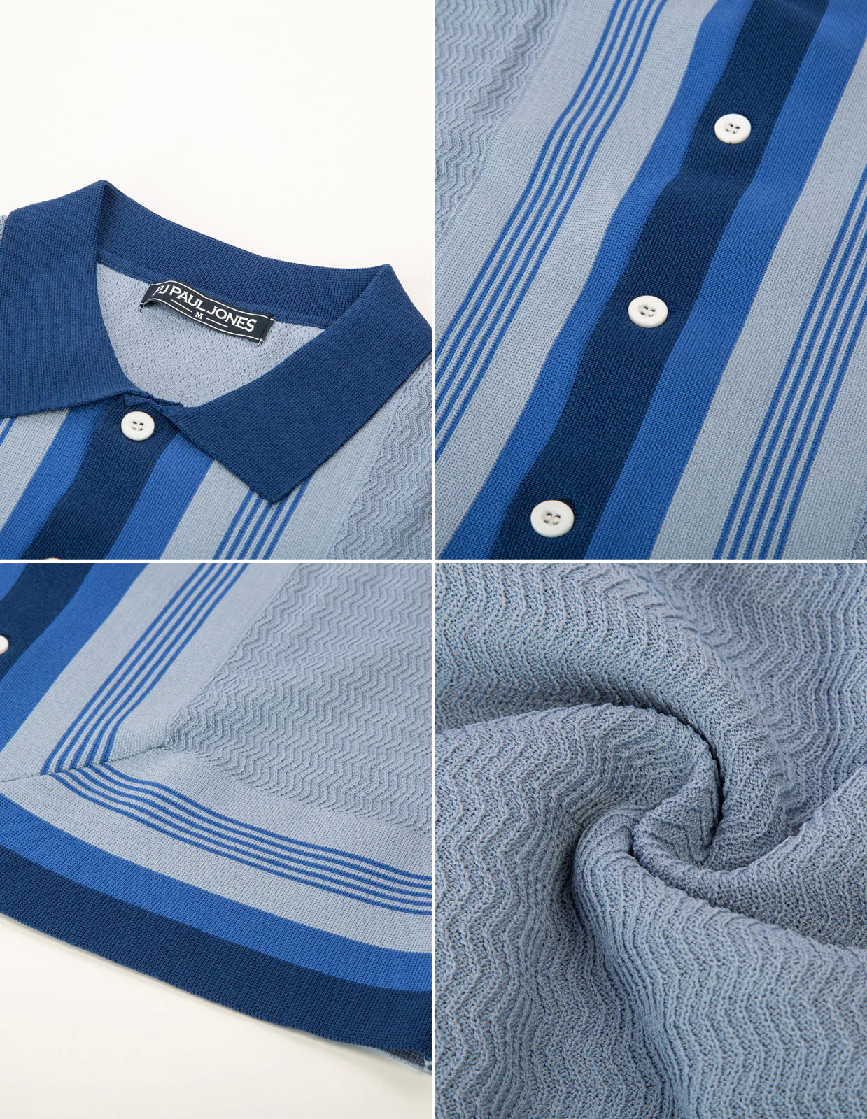 Men Contrast Color Cardigan Sweater Short Sleeve Lapel Button-up Knitwear - Image 60