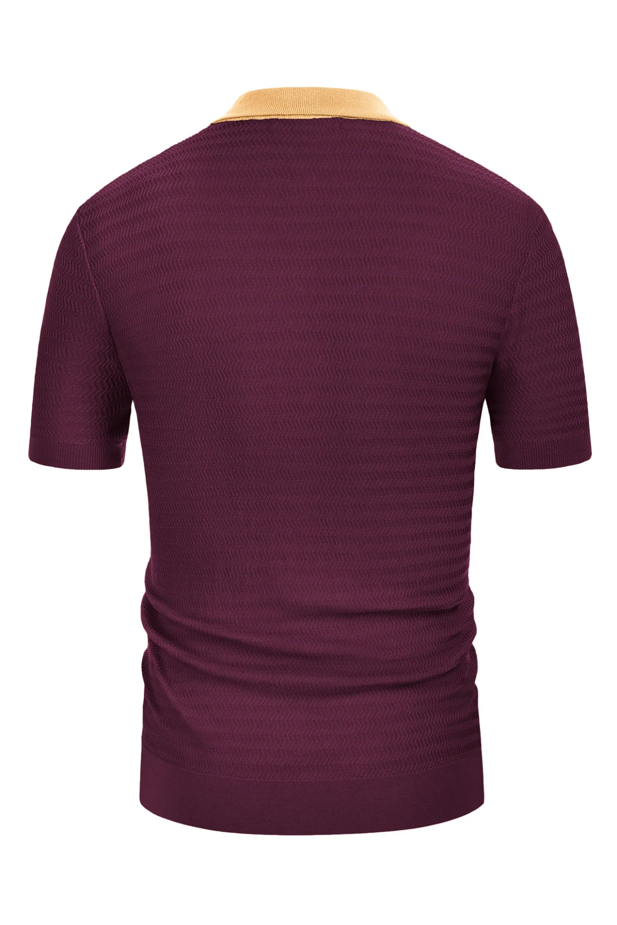 Men Contrast Color Cardigan Sweater Short Sleeve Lapel Button-up Knitwear - Image 62