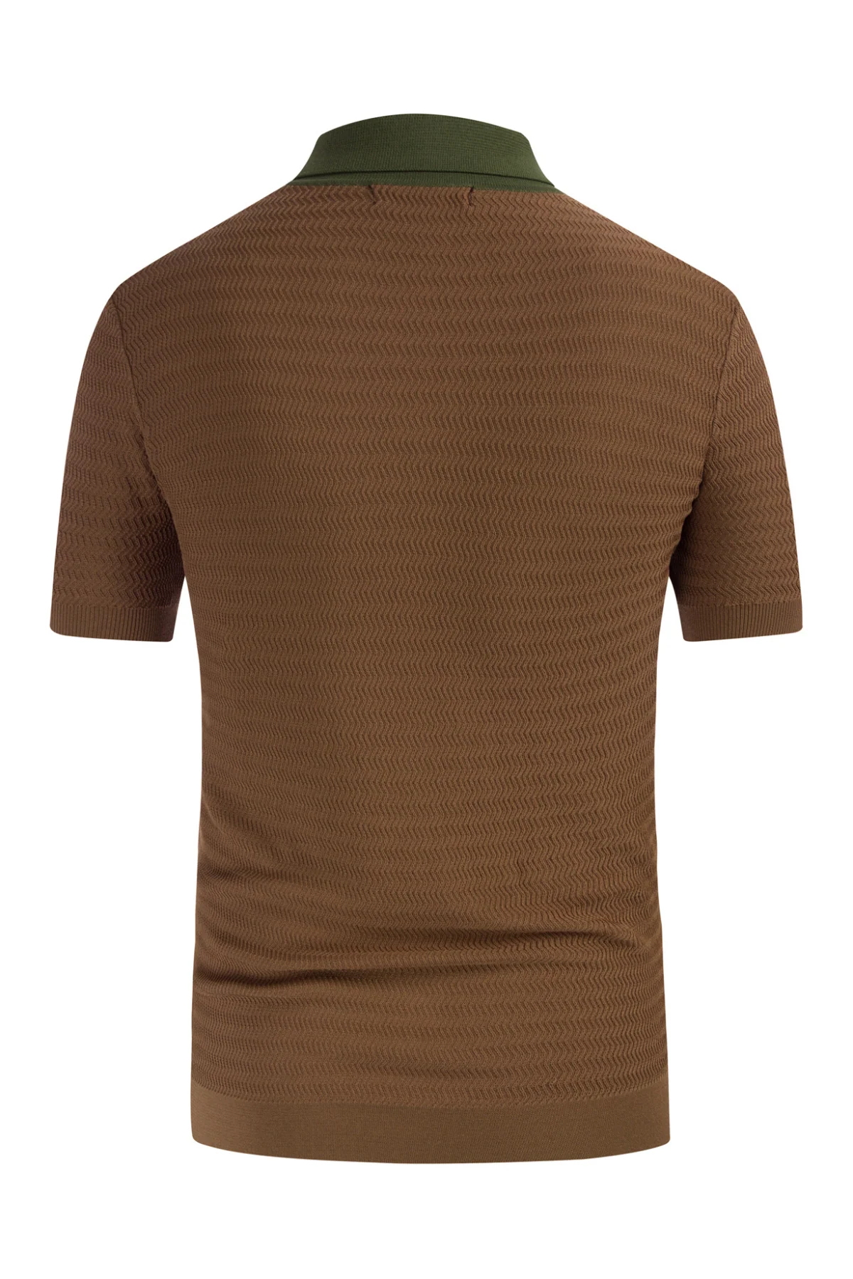 Men's Vintage Stripe Knit Polo Shirts Short Sleeve Stylish Button Down Cardigan Sweater - Image 19