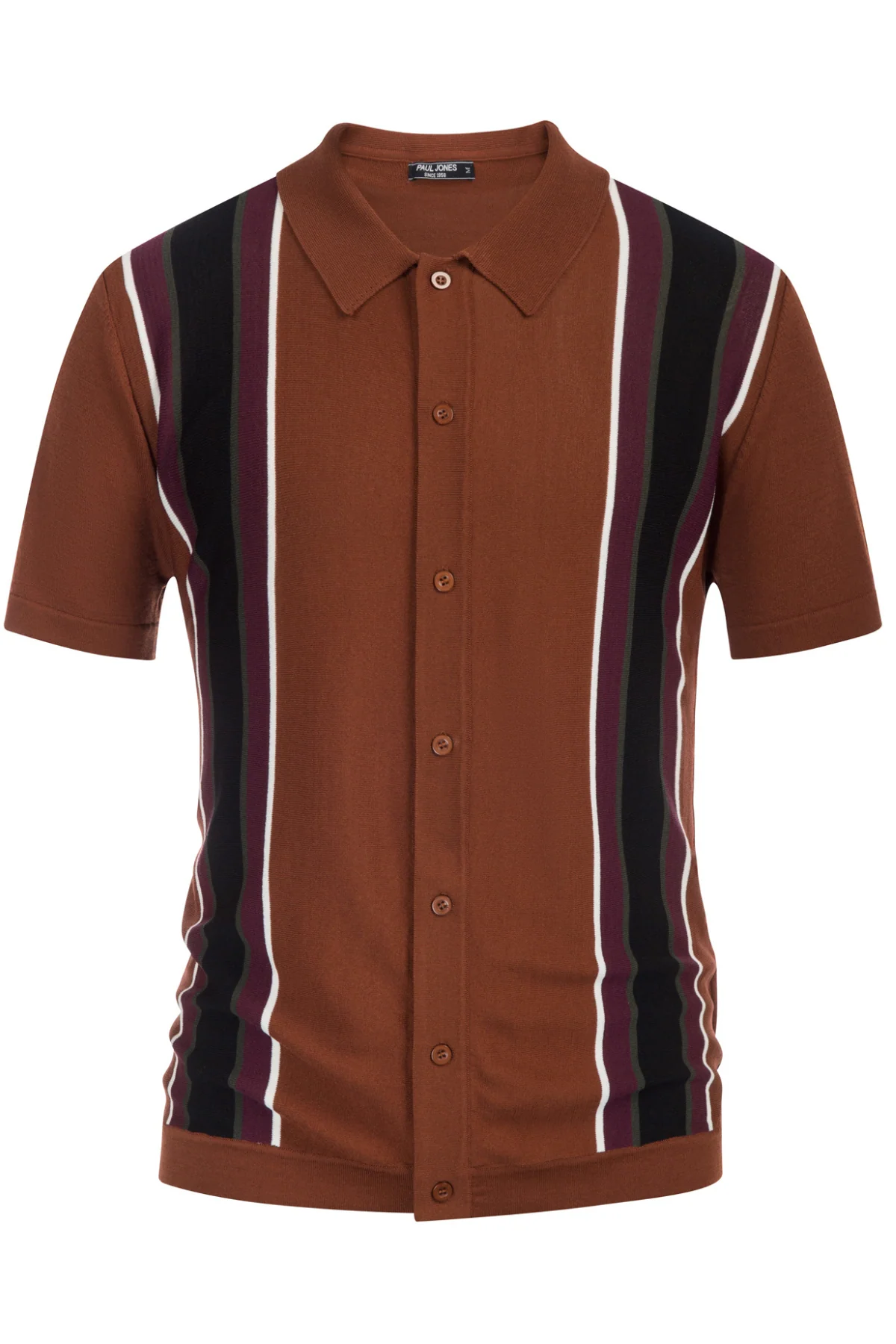 Mens Polo Shirts Vintage Striped Lightweight Knitting Golf Cardigans Shirts - Image 17