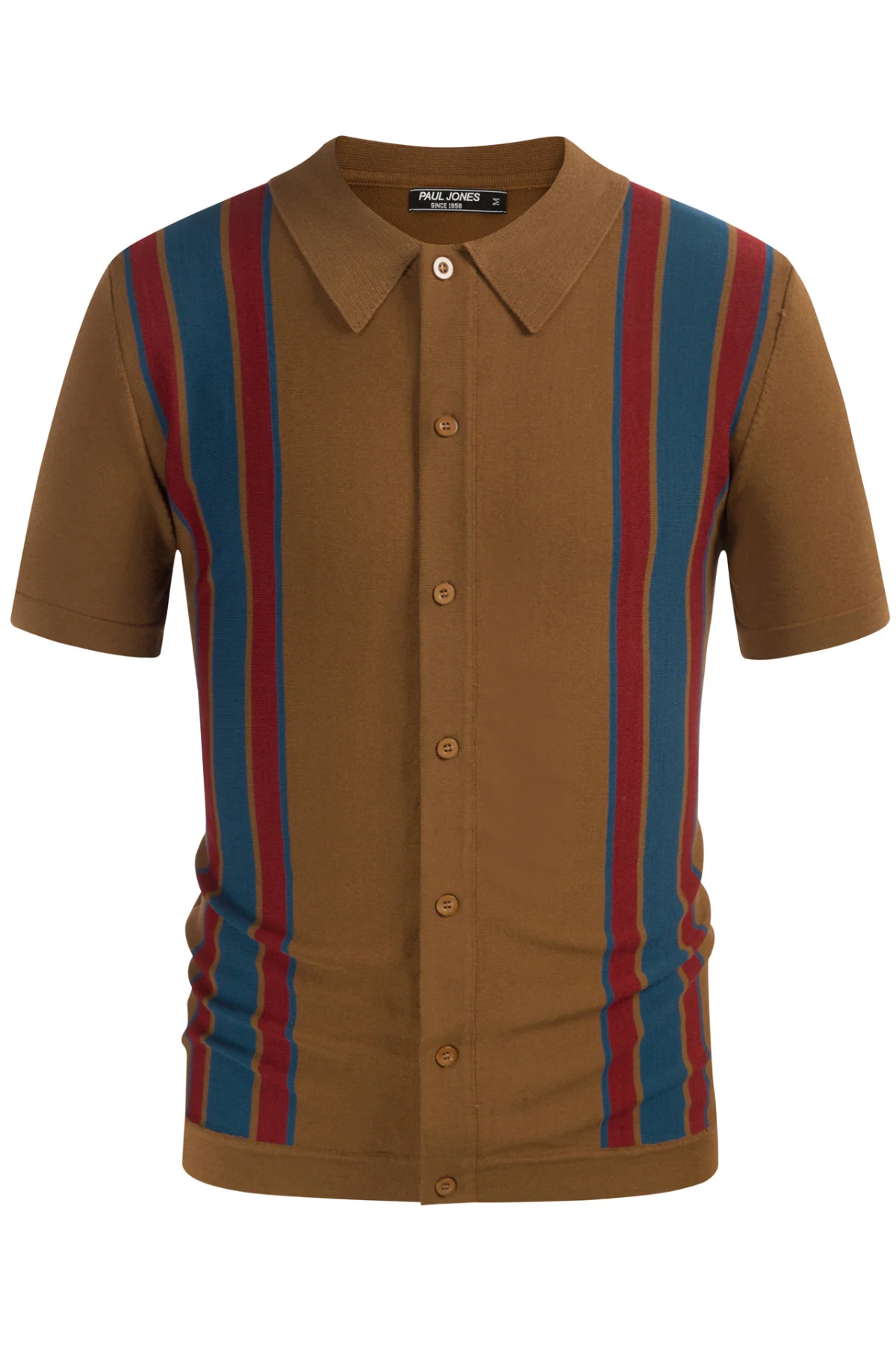 Mens Polo Shirts Vintage Striped Lightweight Knitting Golf Cardigans Shirts - Image 62