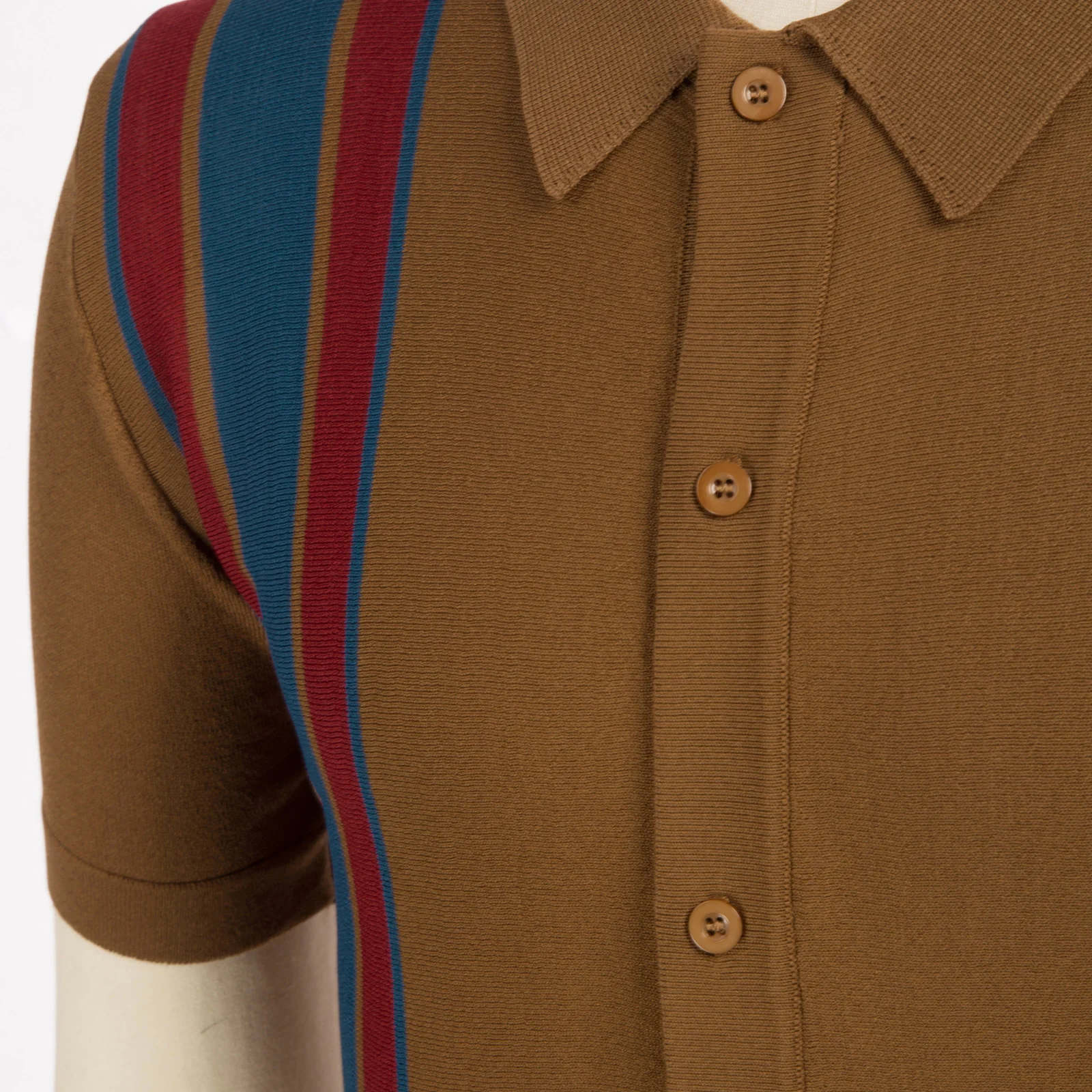 Mens Polo Shirts Vintage Striped Lightweight Knitting Golf Cardigans Shirts - Image 65