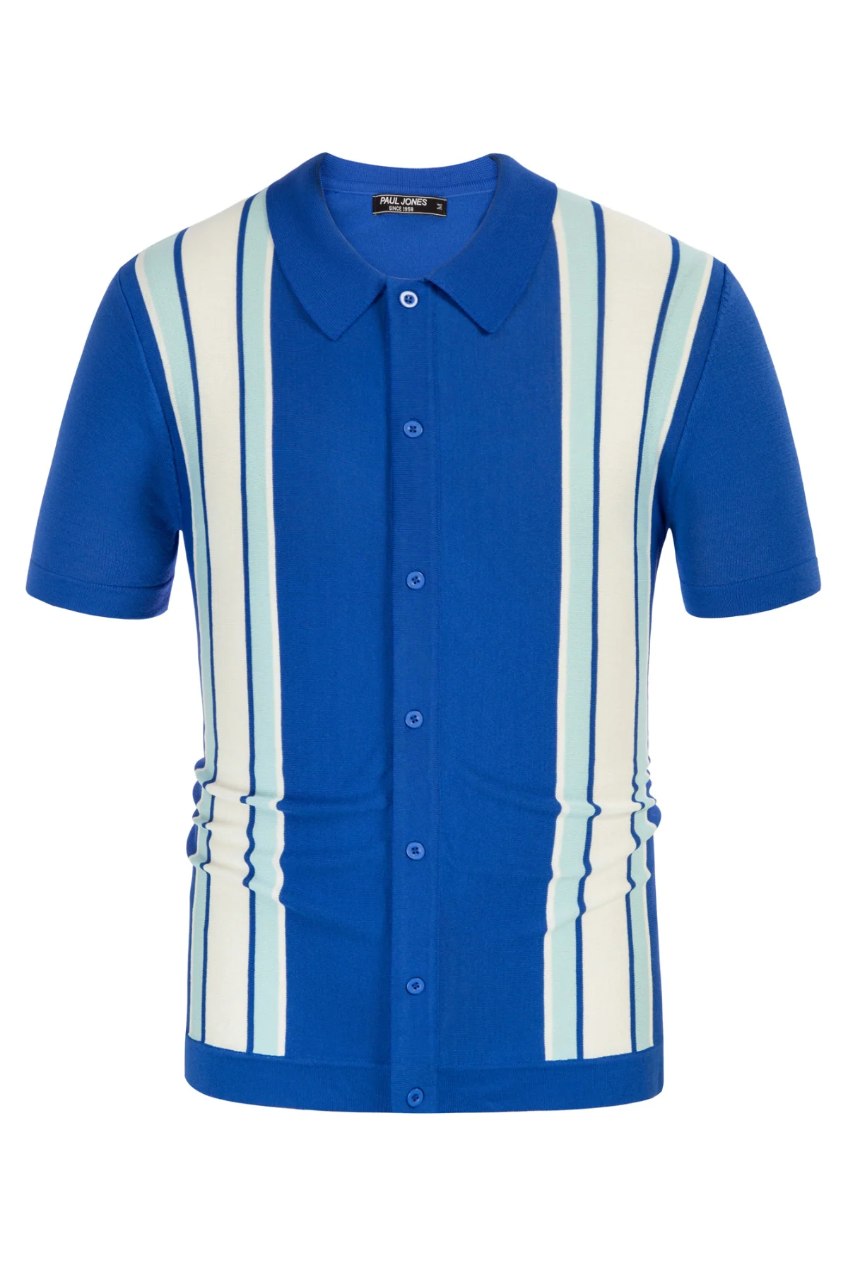 Mens Polo Shirts Vintage Striped Lightweight Knitting Golf Cardigans Shirts - Image 67