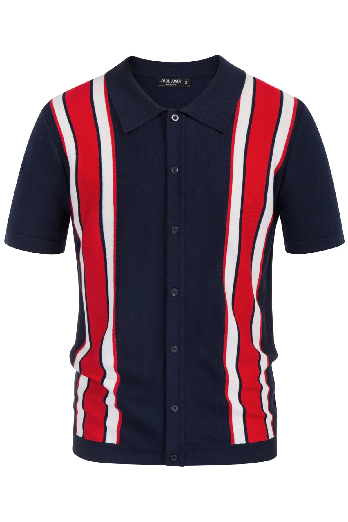 Mens Polo Shirts Vintage Striped Lightweight Knitting Golf Cardigans Shirts - Image 7