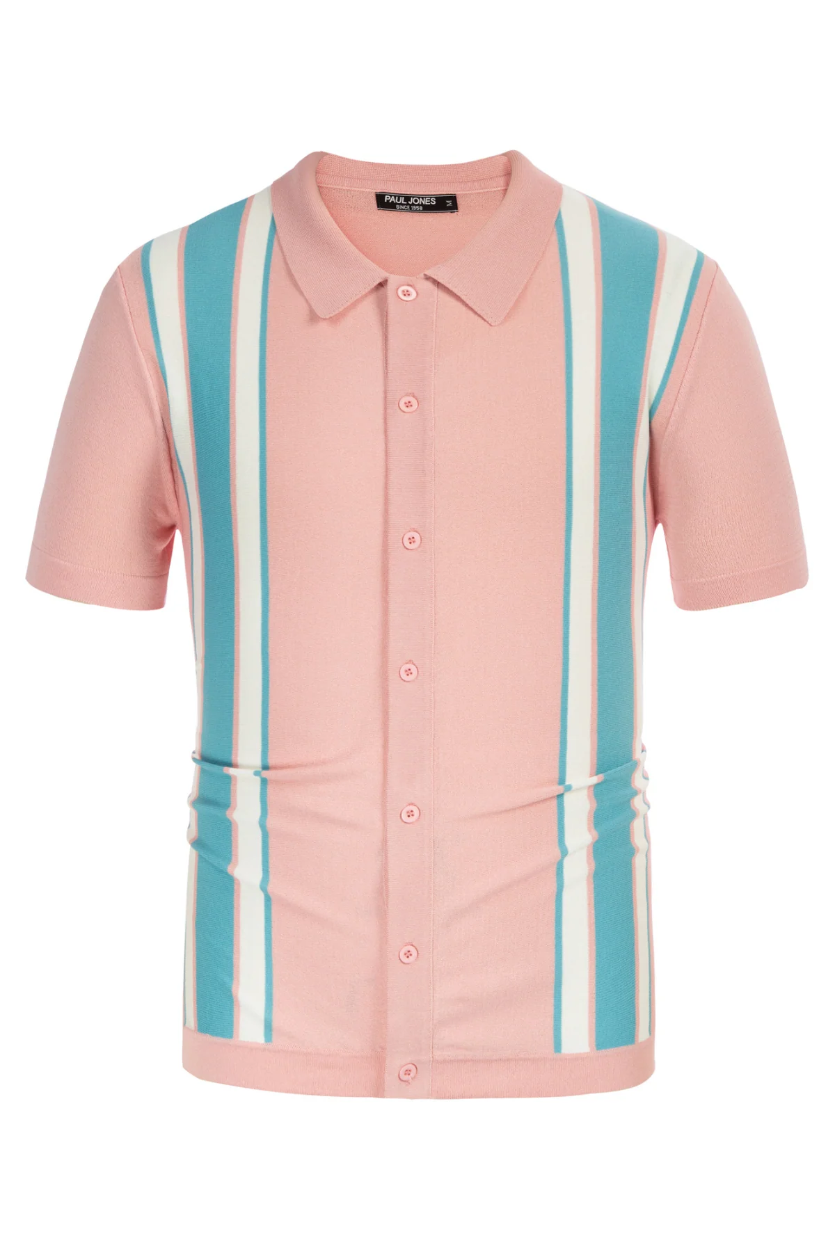 Mens Polo Shirts Vintage Striped Lightweight Knitting Golf Cardigans Shirts - Image 72