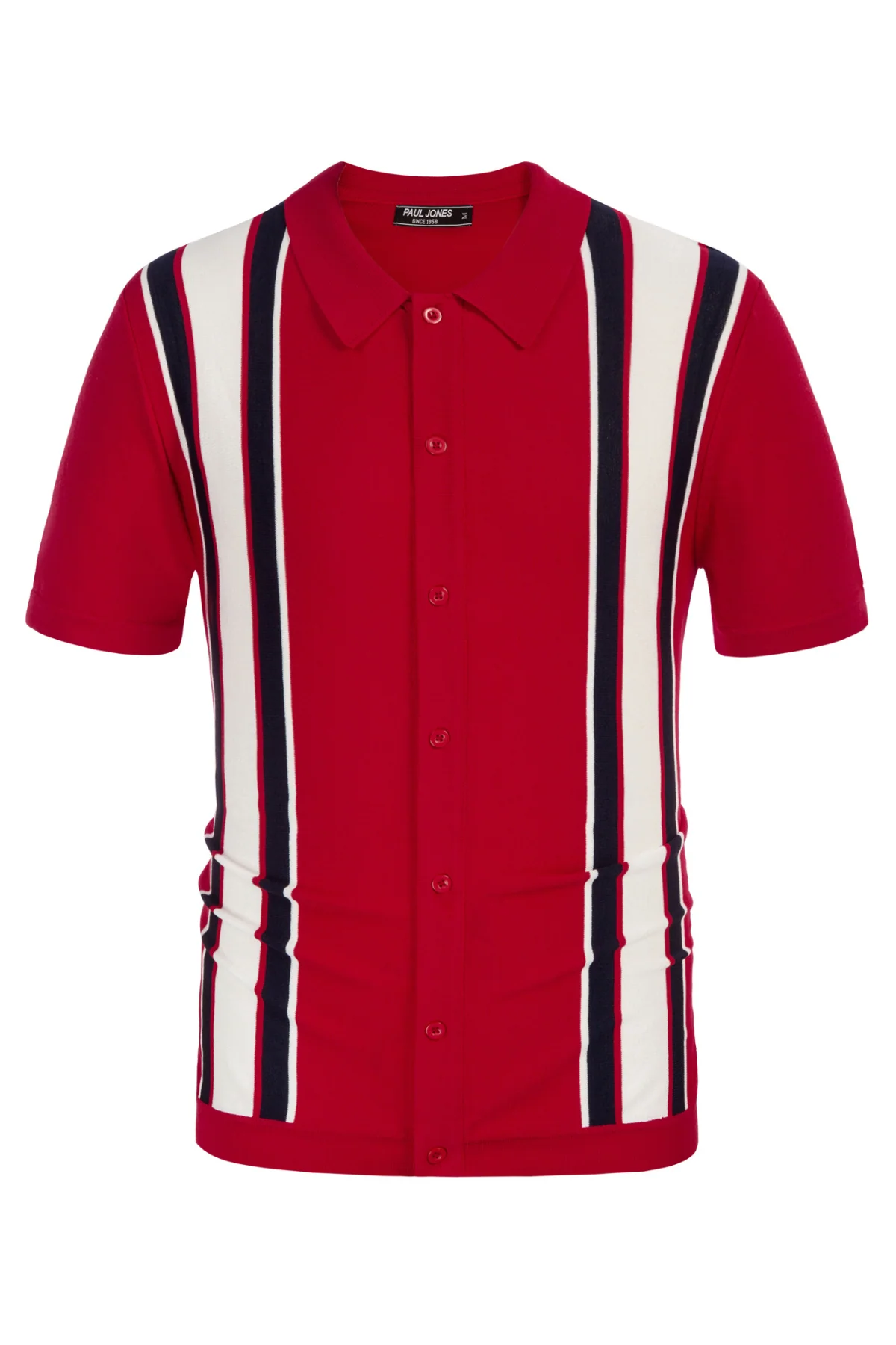 Mens Polo Shirts Vintage Striped Lightweight Knitting Golf Cardigans Shirts - Image 77