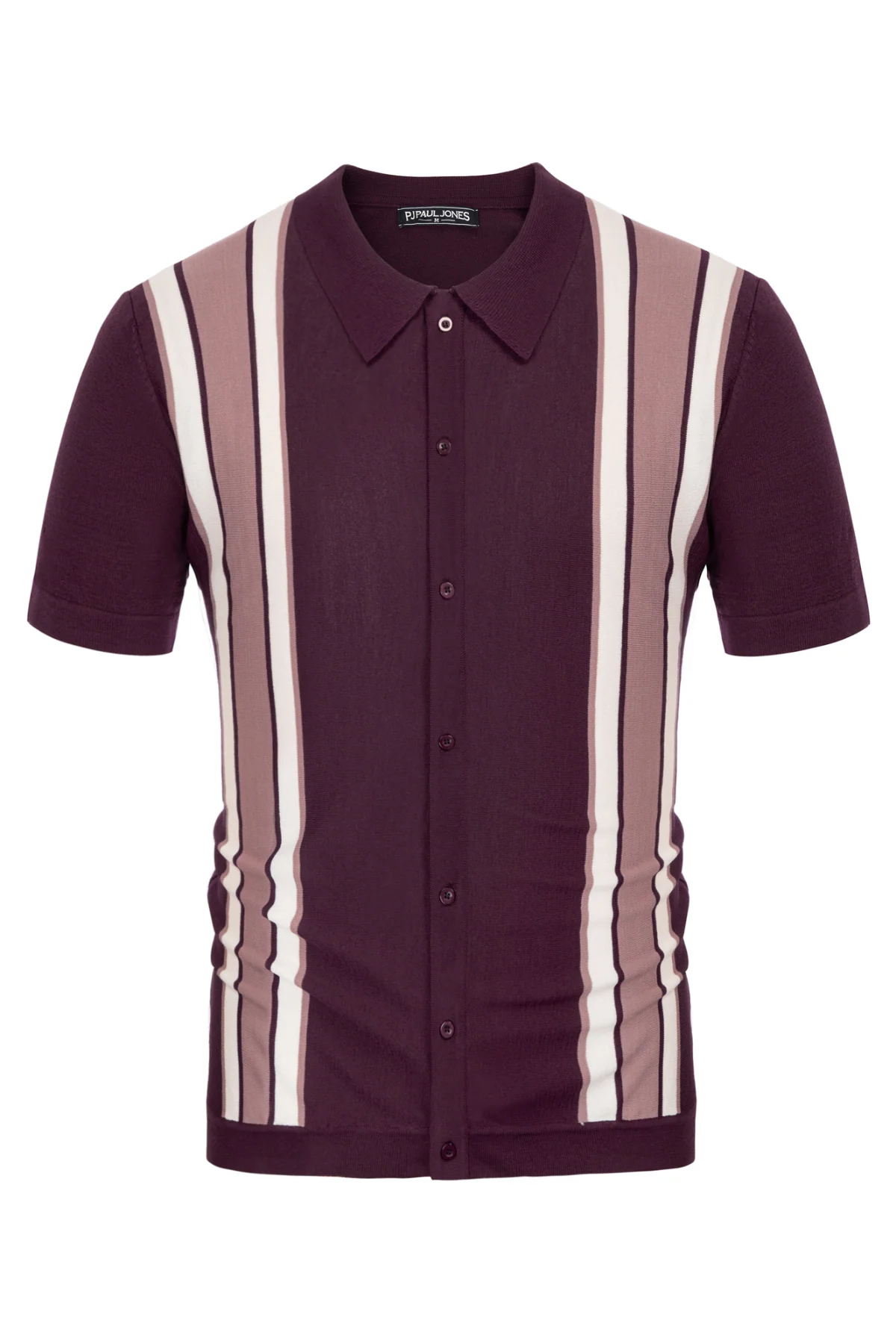 Mens Polo Shirts Vintage Striped Lightweight Knitting Golf Cardigans Shirts - Image 92