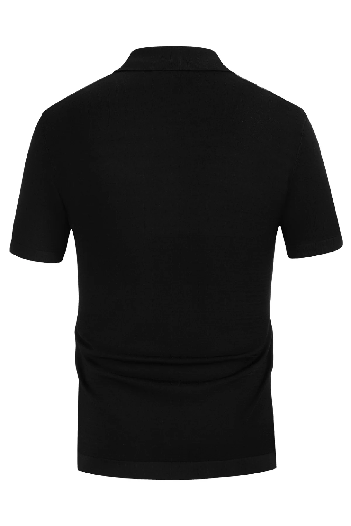 Men Contrast Color Cardigan Sweater Short Sleeve Lapel Collar Knitwear - Image 4