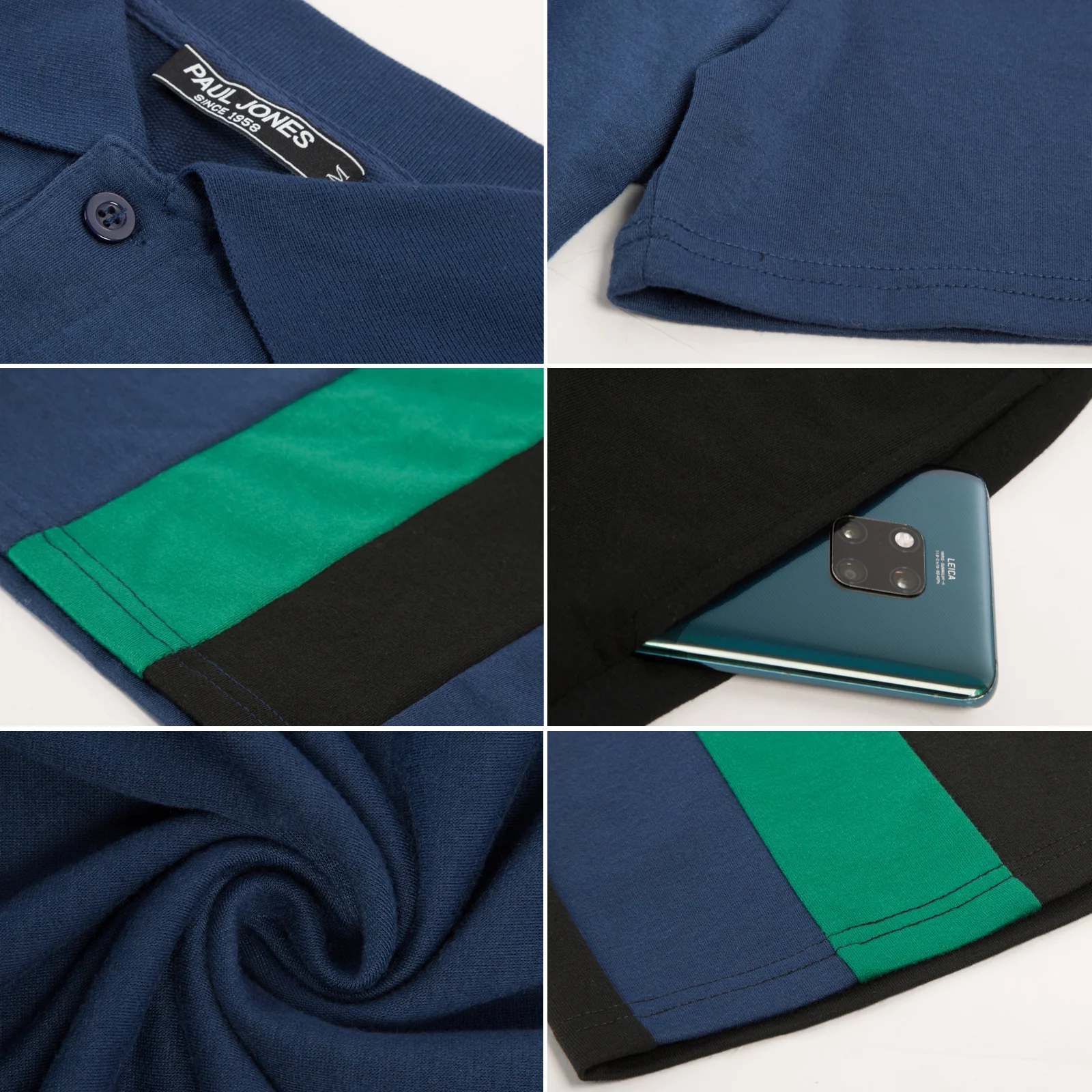 Men Contrast Color Outfits Casual Short Sleeve Polo-Shirt+Shorts 2pcs Set - Image 21
