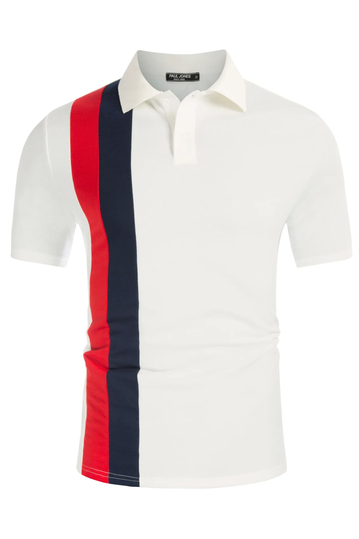 Men Contrast Color Outfits Casual Short Sleeve Polo-Shirt+Shorts 2pcs Set - Image 4