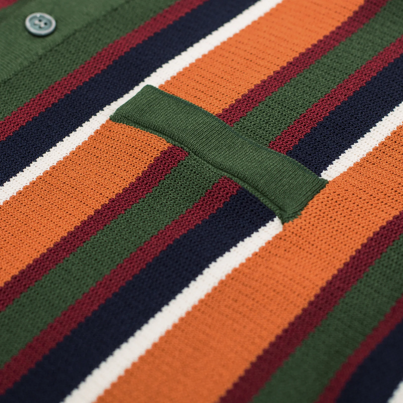 Men’s Short Sleeve Knit Shirt Vintage Stripe Lapel Collar Polo Cardigans Shirts - Image 71