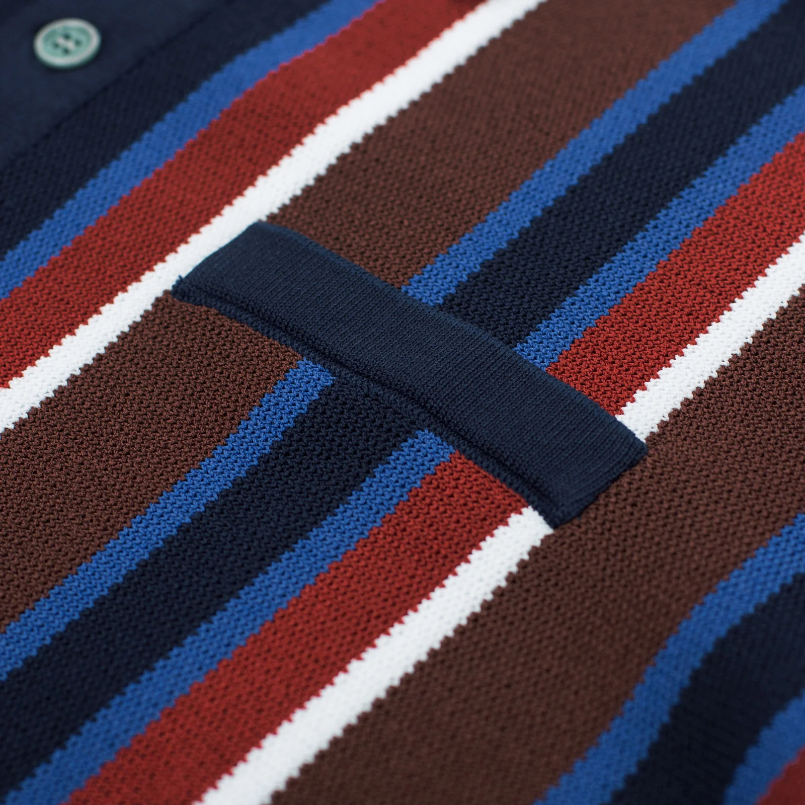 Men’s Short Sleeve Knit Shirt Vintage Stripe Lapel Collar Polo Cardigans Shirts - Image 78